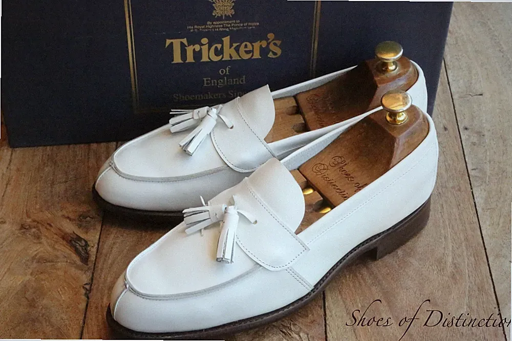 Trickers Weiß Leder Quasten Schuhe Halbschuhe Herren UK 6,5 F EU 41,5 US 7,5