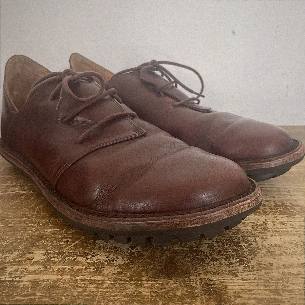 Trippen Haferl Braun Leder Schuhe Schnürer 44 Freizeit