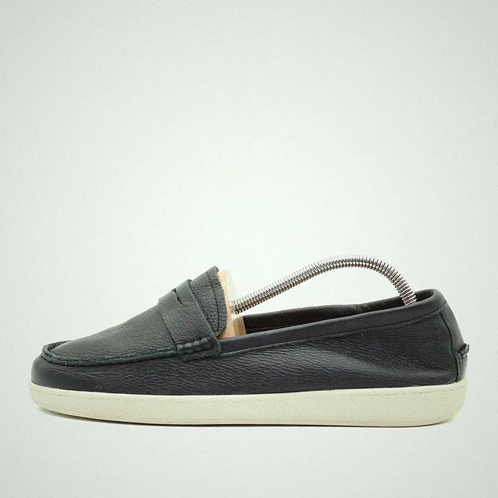 Trotters Herren Slipper EU 43 Penny dunkelgrün Leder Weite Passform Loafer