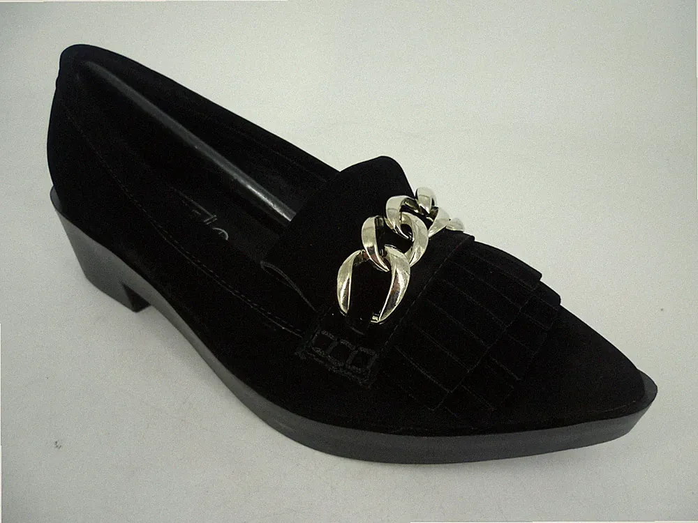Truffle Mabel Black Suede Low Heel Loafer UK 6 EU 39 LN51 88