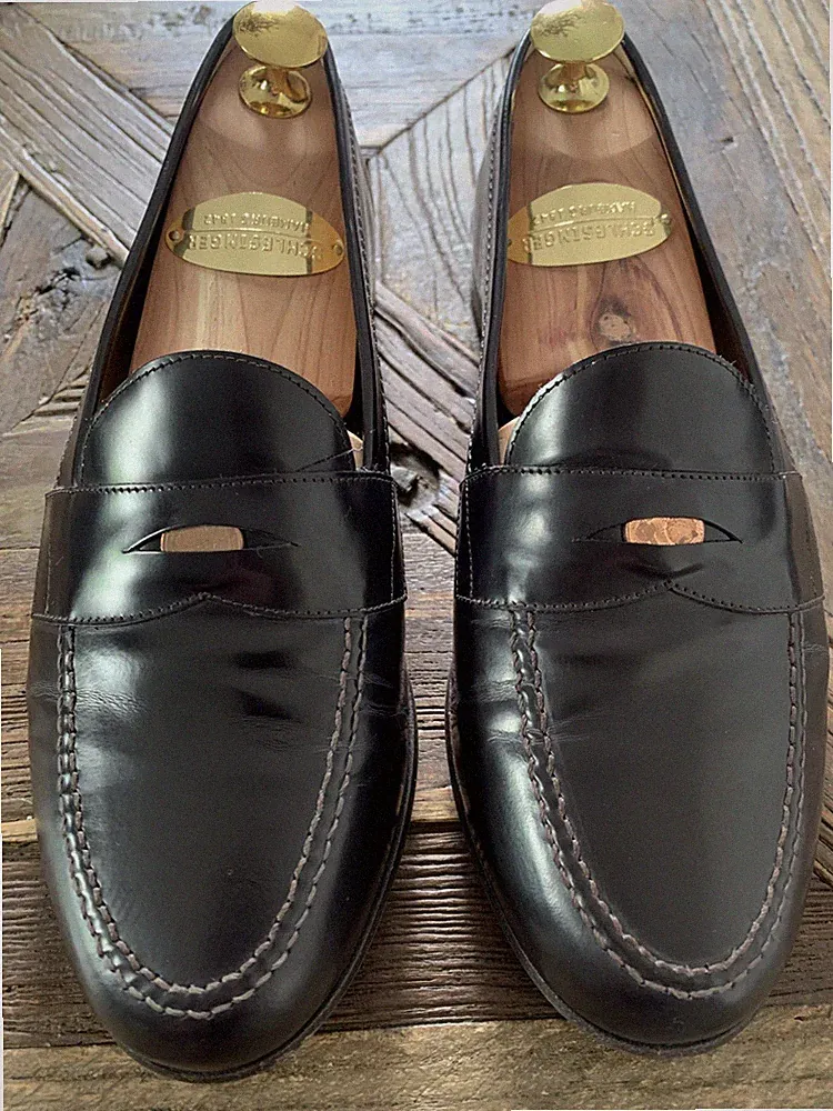 TRUMAN‘S Penny Loafers Flats Slippers Glattleder braun 38,5