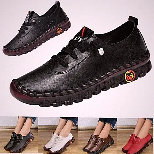 Turnschuhe Damenschuhe Leder Slip-on Loafer Schuhe Rutschfest Freizeit schuhe