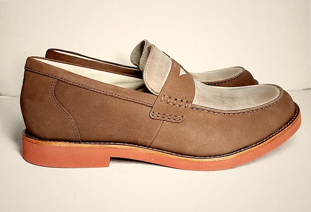 UGG Australia Barren Herren Penny Halbschuhe UK 11 Braun Leder Lammfell Schuhe Neu im Karton