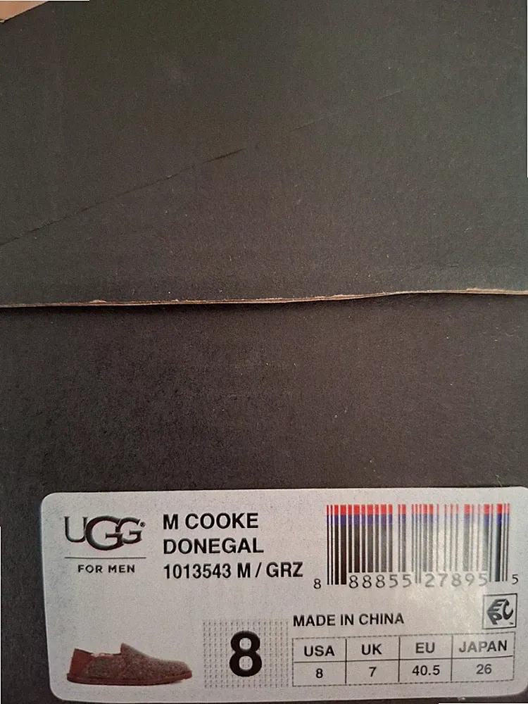 UGG Cooke Herren Slipper Loafer Grizzly Braun Gr. 40,5 US 8 UK 7 1013543