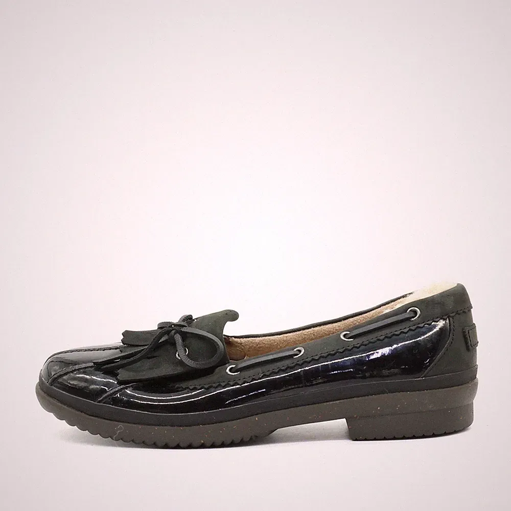 UGG Damen halbschuhe EU 39,5 schwarz leder lammfellfutter loafer