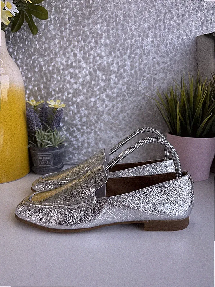 UGG Vivian Metallic Leder Halbschuhe UK Größe 4,5