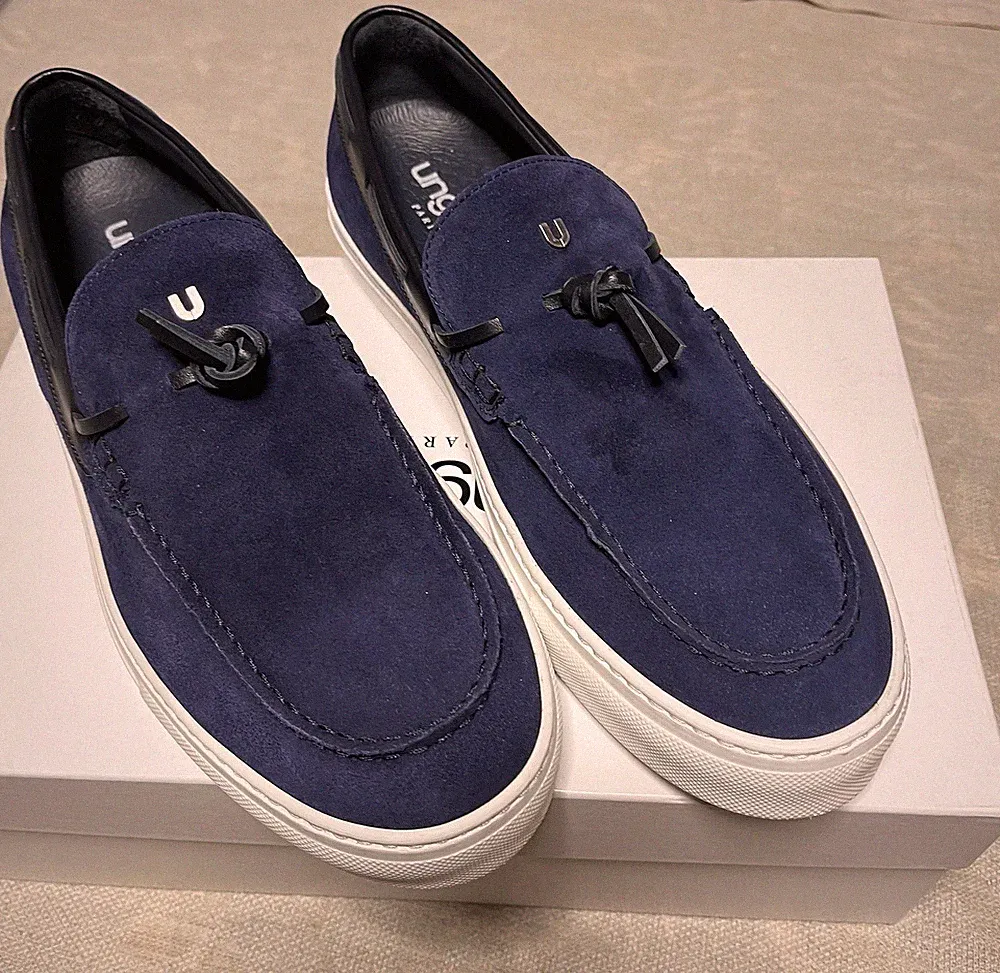 UNGARO HERREN LOAFER GR.44, DUNKEL BLAU, NEU