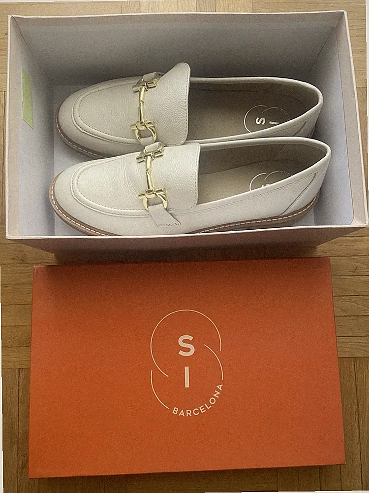 Ungetragene Si Barcelona Loafer Wollweiß Größe 41