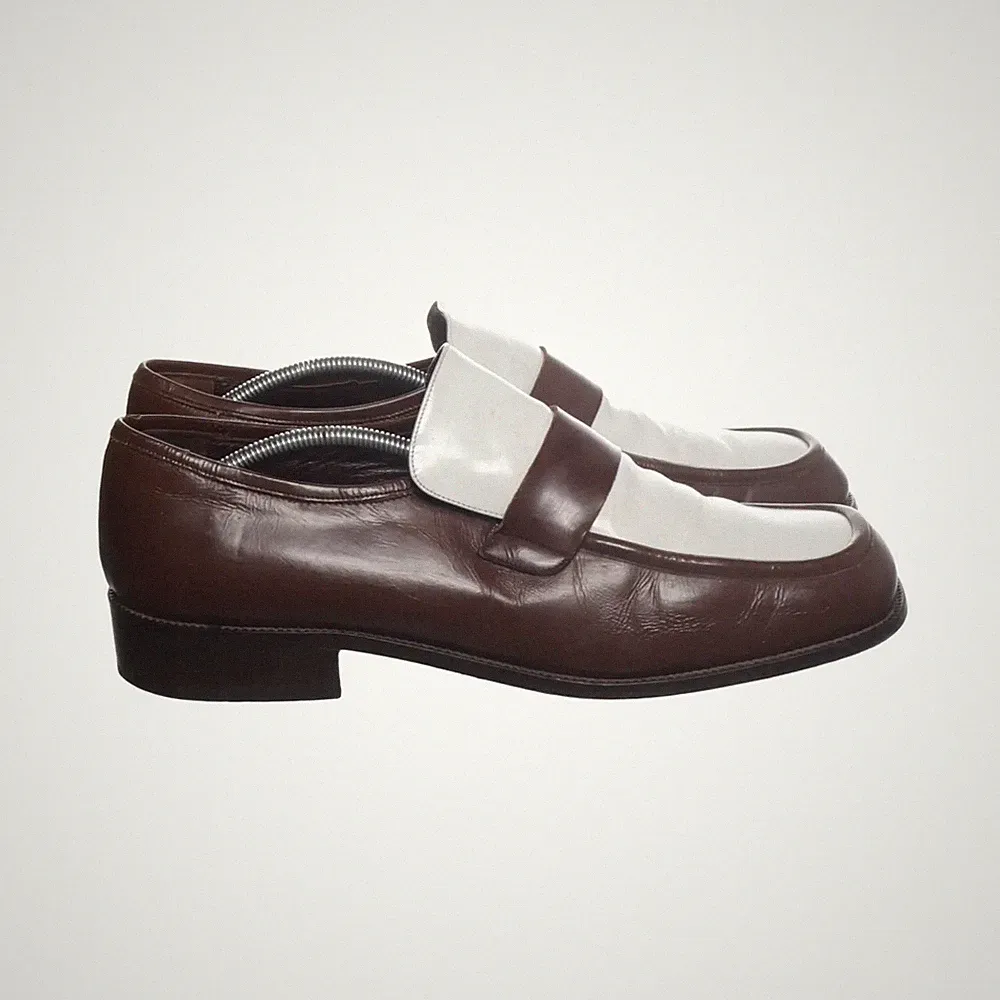 Uno Piu Uno, Loafers, Größe: 41, Leder, Braun/Weiß, Herren #pLP
