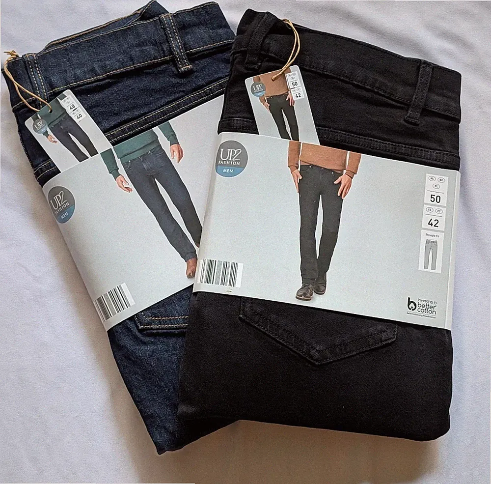 Up2Fashion Herren Jeans Stretchjeans, Straight Fit, Blau / Schwarz Gr. 48-56