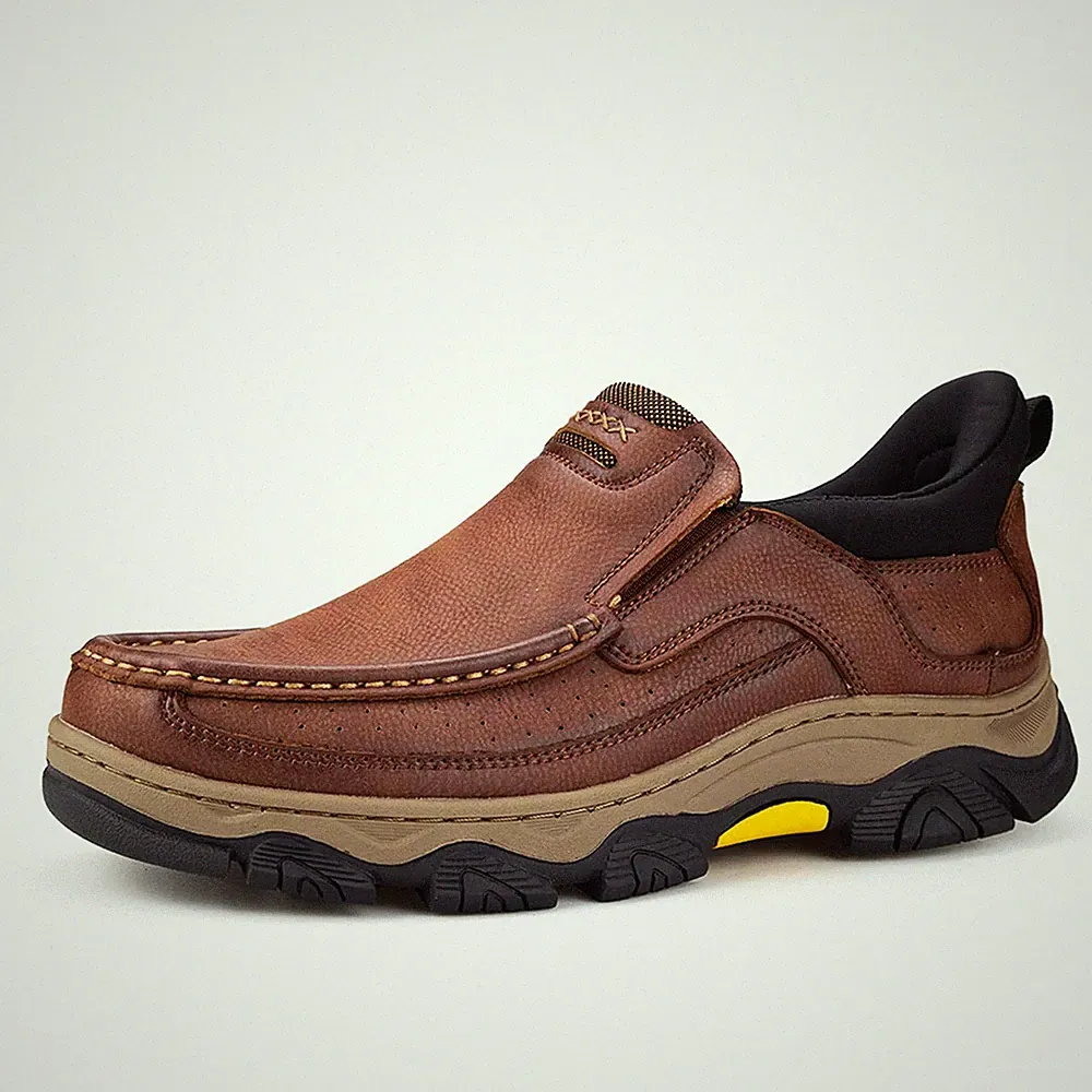 UPIShi Herren Hands Free Slipper Wandern Leder Halbschuhe Slipper Arbeit Büro Dre