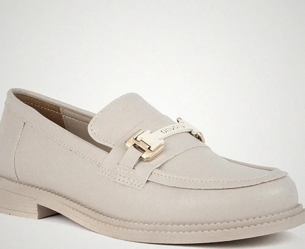 Vaani Damen Beige Leder Loafer Freizeit VAA6016-25107