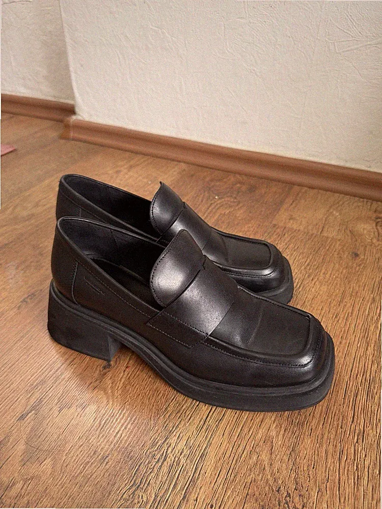 Vagabond Loafer Absatz Plateau Gr 38 Schwarz Leder Damen Schuhe