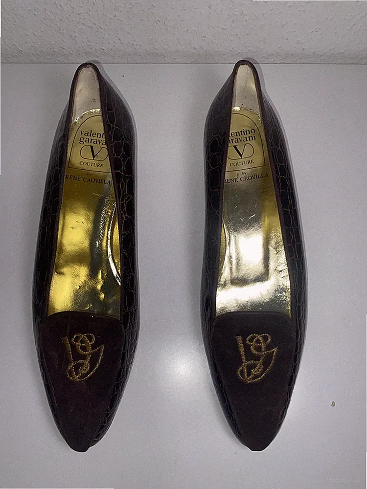 Valentino Garavani Schuhe Damen Loafer EU 39,5 Made in Italy Krokodil Optik