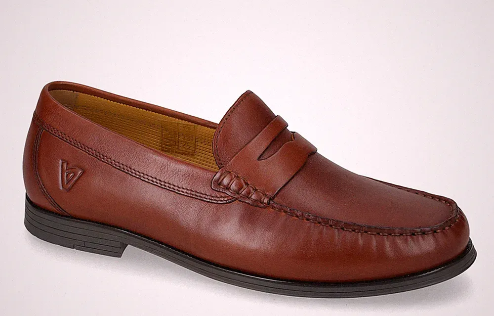 Valleverde 17900 elegante Halbschuhe Leder braun College