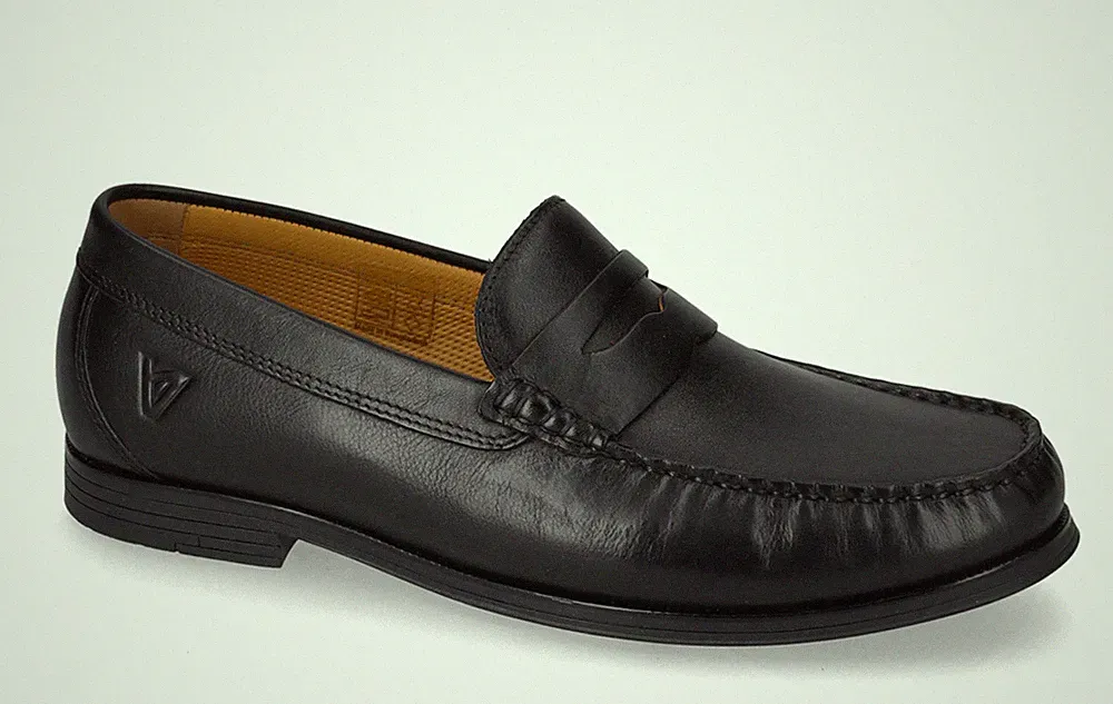 Valleverde 17900 elegante Halbschuhe Leder schwarz College