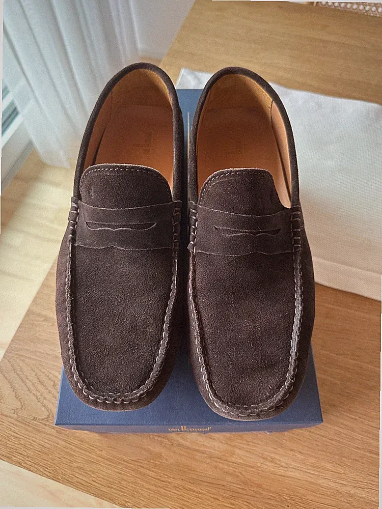 Van Bommel Loafer Driver Wildleder dunkelbraun Gr. 9 G1/2