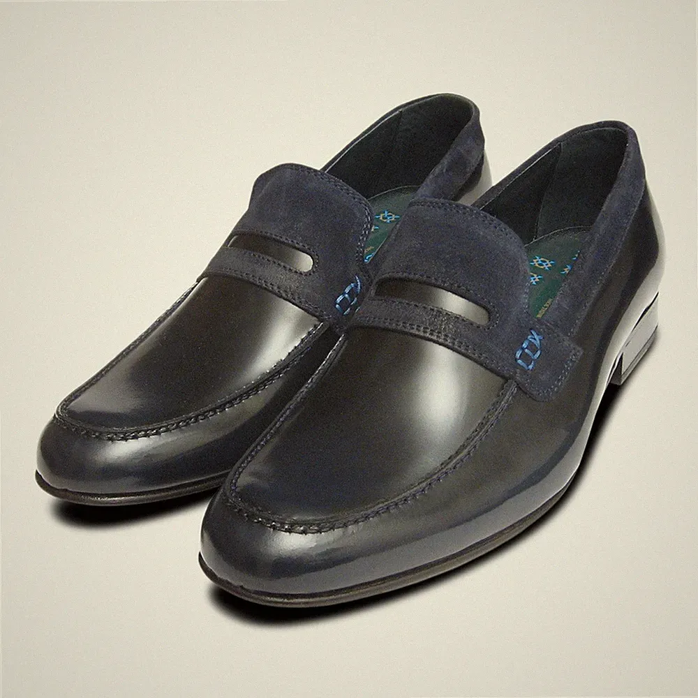 Vanquish Designer Halbschuhe in antik dunkelblau von Exceed Shoes