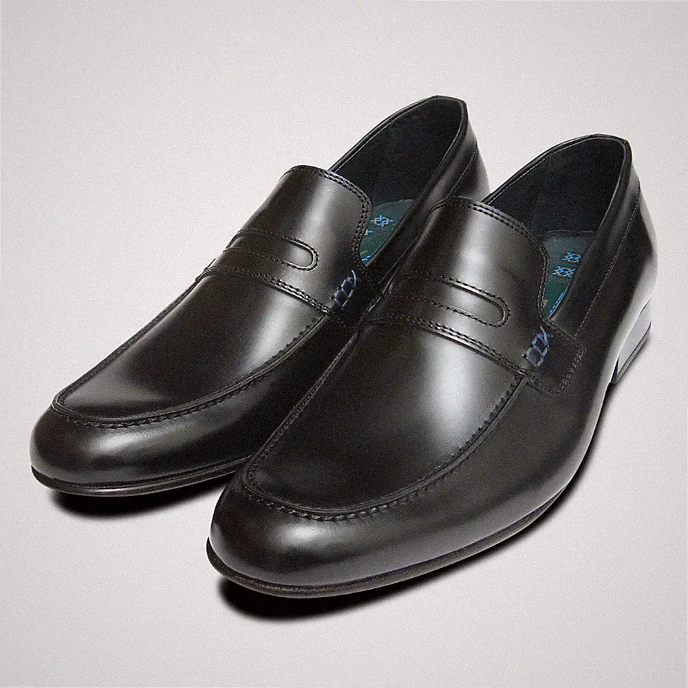 Vanquish Designer Halbschuhe in schwarz poliert von Exceed Shoes