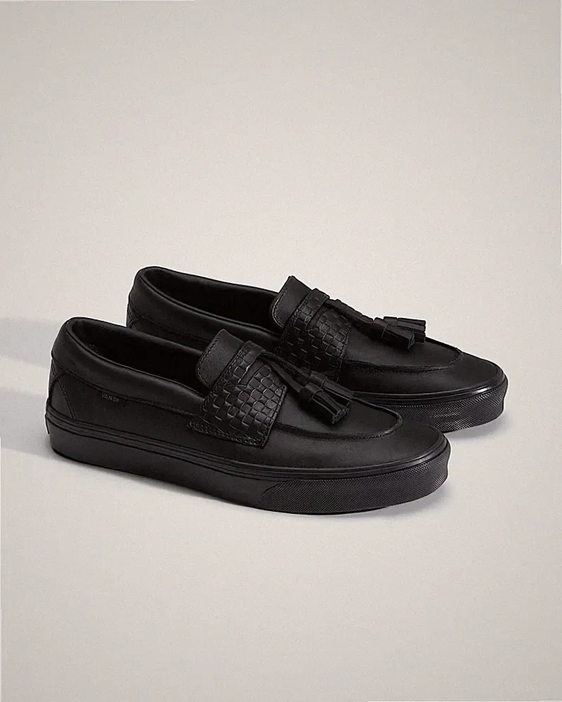 Vans Classic Skate Loafer Leder Schuhe schwarz