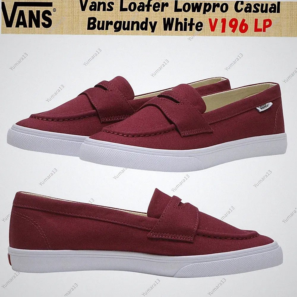 Vans Loafer Lowpro Casual Burgundy White V196 LP Herren Gr.
