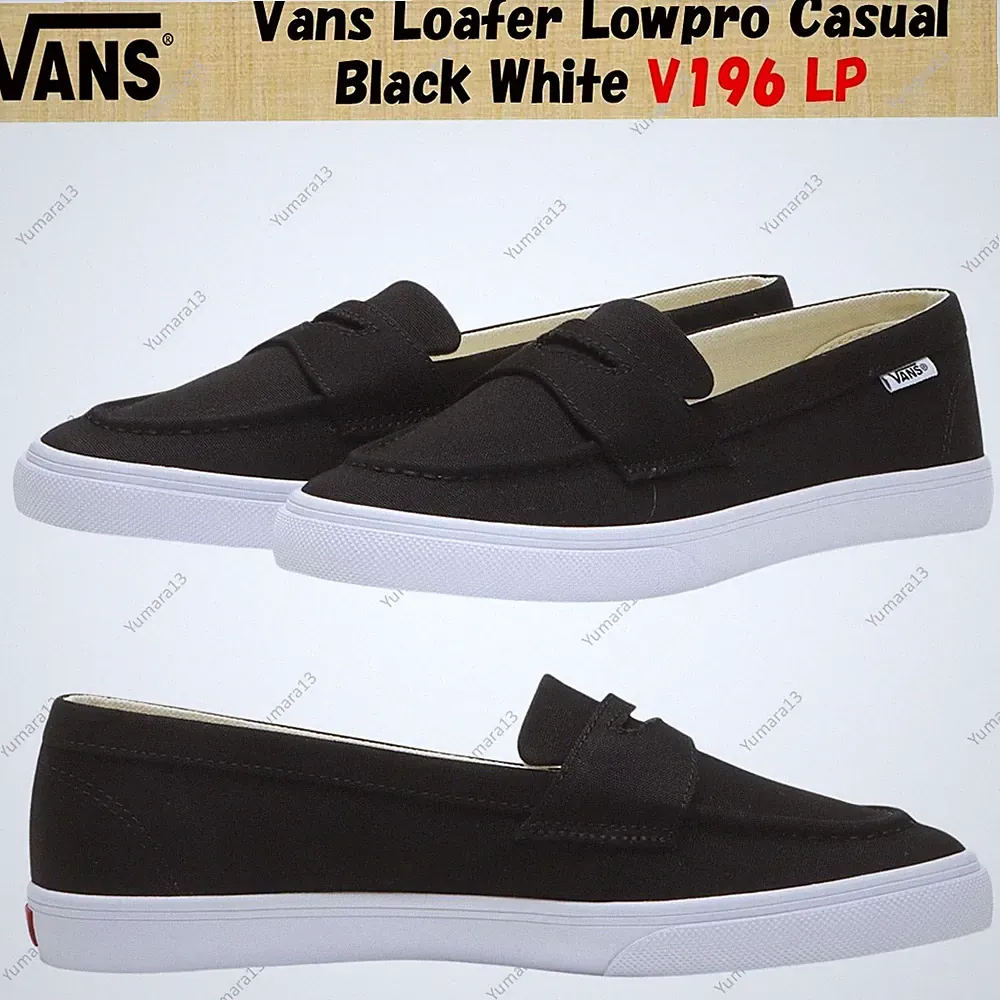 Vans Loafer Lowpro Freizeit Schwarz Weiß V196 LP Herren Gr.