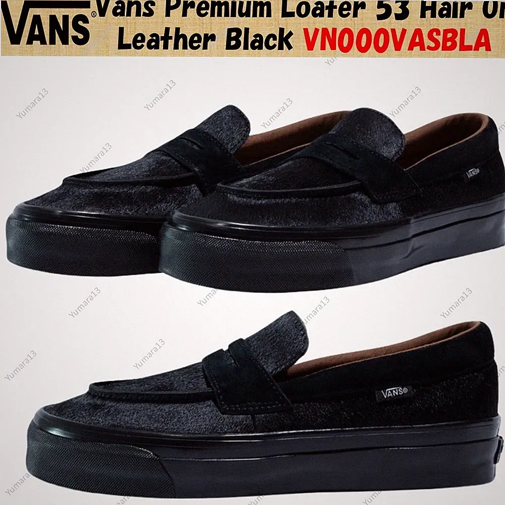 Vans Premium Loafer 53 Hair On Leather Black VN000VASBLA Herren Gr.