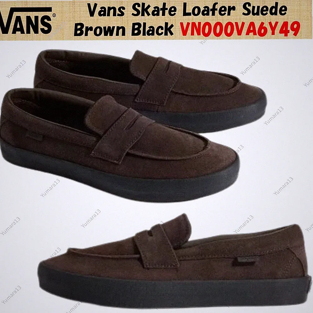 Vans Skate Loafer Wildleder Braun Schwarz VN000VA6Y49 Herren Gr.