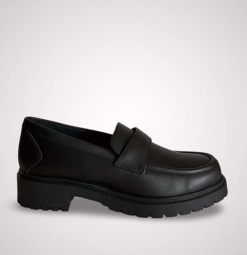 Vegane Damen Mokassin Halbschuhe, Schwarz Mikrofaser / 36-42 NAE Loafer Business