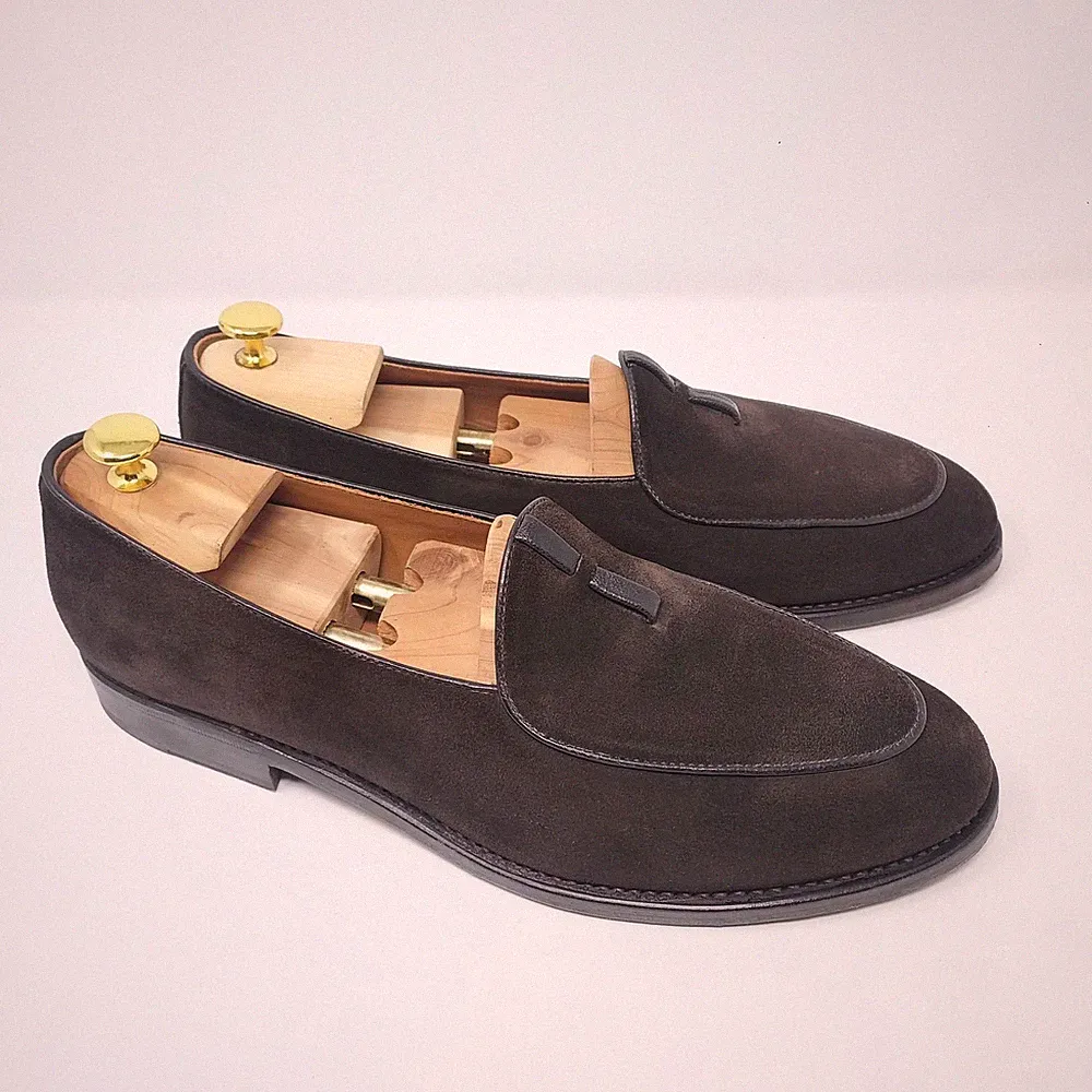 Velasca Belgian Loafer Dunkelbraun Veloursleder (EU 47 UK 13 US 14)