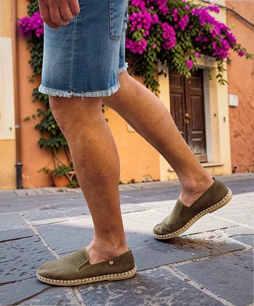 Verbenas Schuhe Espadrilles Tom Hole Micro Kaki grün Herren