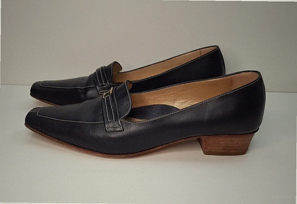 Verlaine Verviers 6,5 UK EUR40 DAMEN SCHWARZ LEDER NIEDRIGER ABSATZ HALBSCHUH PUMPS SCHUHE