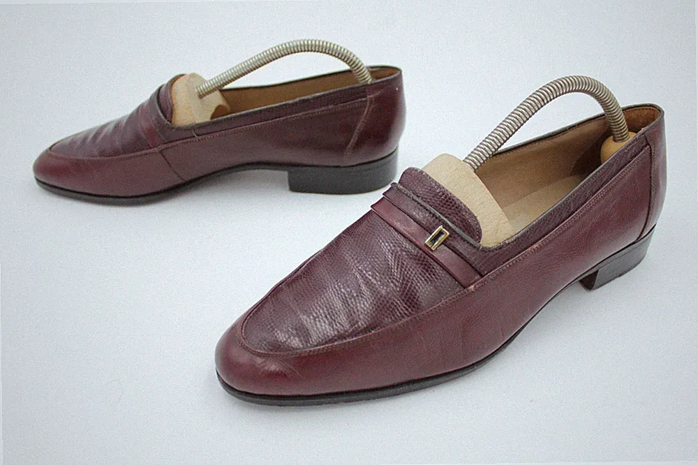 Verus Italy Vintage Slipper Loafer Herren Braun Rotbraun Leder Gr. 41 Vollleder