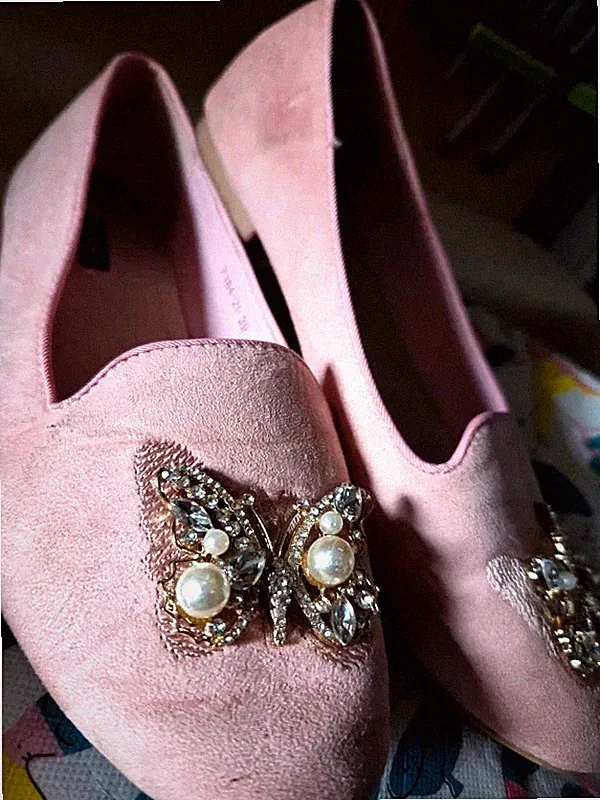 Vices Rosa Damen-Ballerinas/Loafer, Größe 39, aus Wildlederimitat