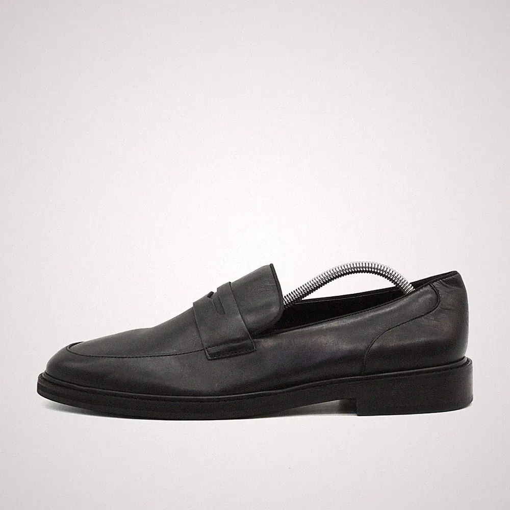 Vince Camuto Herren Penny Loafer Schwarz Leder Bequem Dress Slipper EU 43.5