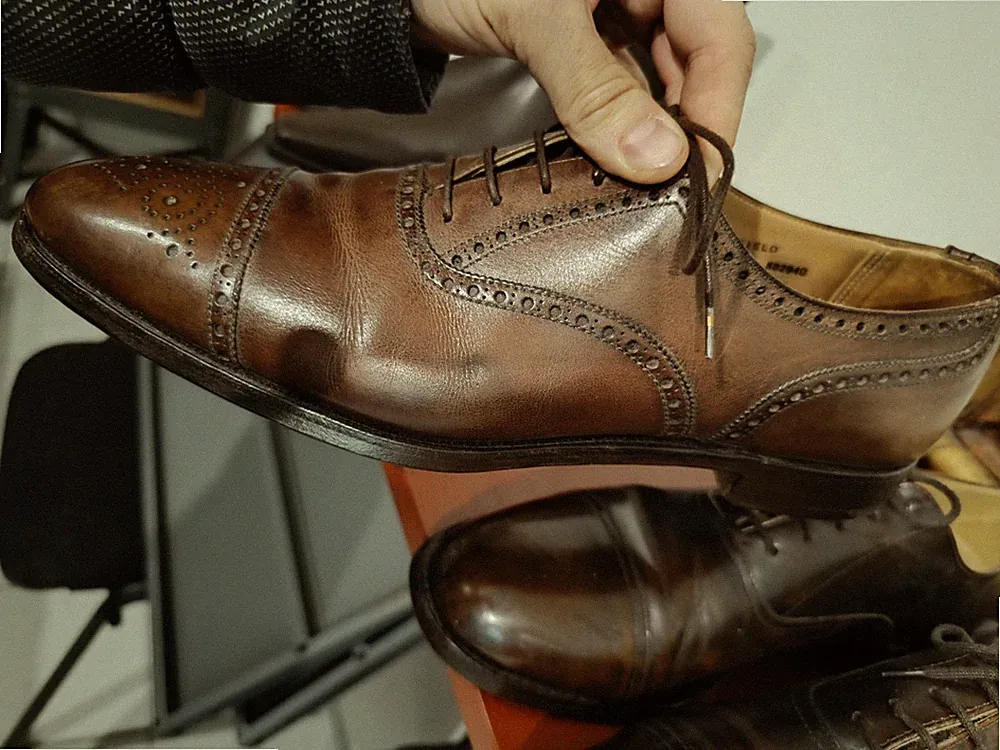 Vintage Crocket & Jones Halbschuh Modello Westfield braun Größe 44 1/2 Uk10