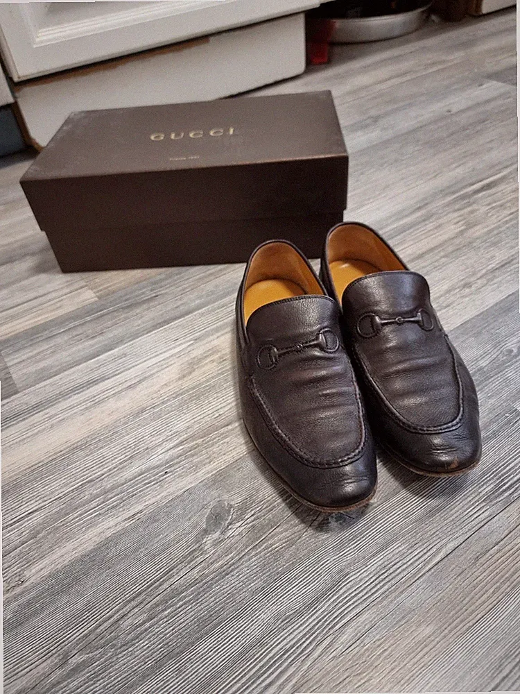Vintage Gucci Horsebit Loafers - Dark Cocoa Leather (Anniversary Box)