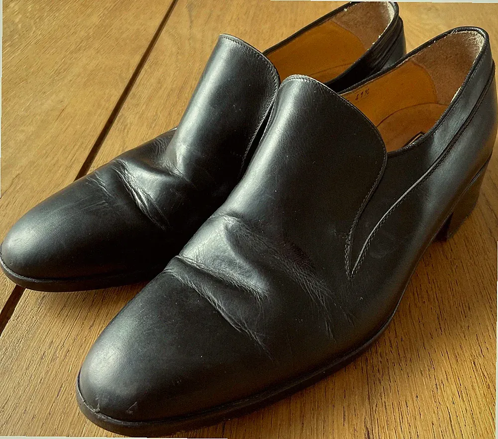 Vintage Halbschuhe Leder schwarz Gr. 41 Made in Italy guter Zustand