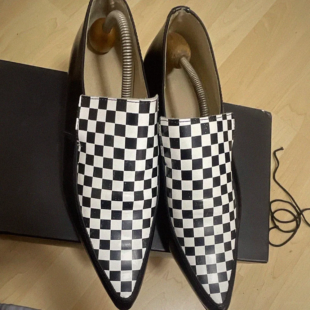Vintage Herren Loafer / Slipper Schwarz-Weiß – Größe 43
