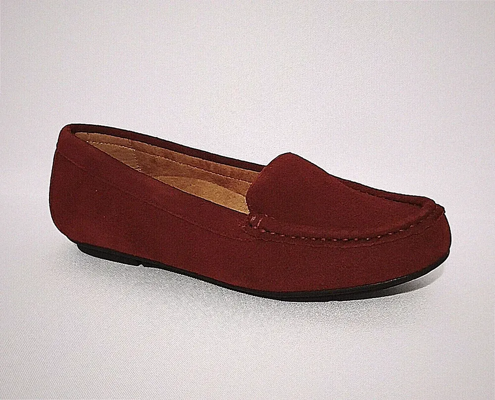 VIONIC CHILL DEBBIE UVP £90 ORTHESEN HALBSCHUHE MOKASSIN SCHUHE ROT VELOURSLEDER DAMEN