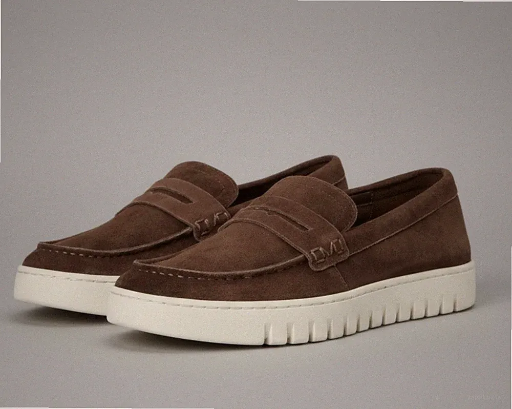 Vionic M Uptown Halbschuhe Mokassins Kaffee Braun Wildleder Herren Uk 12 Schuhe YY51