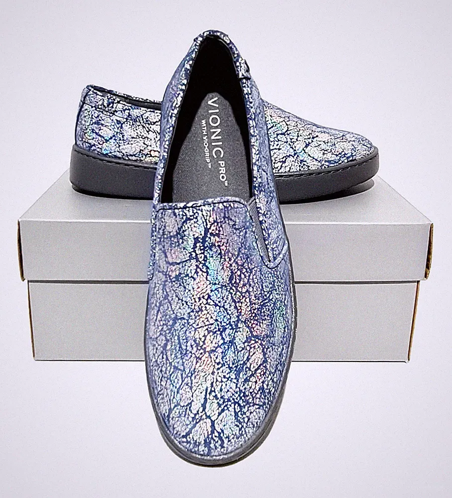 VIONIC MAHONEY AVERY BLAU LEDER ORTHESENSCHUH UVP 120€ BREITE PASSFORM WASSERABWEISEND