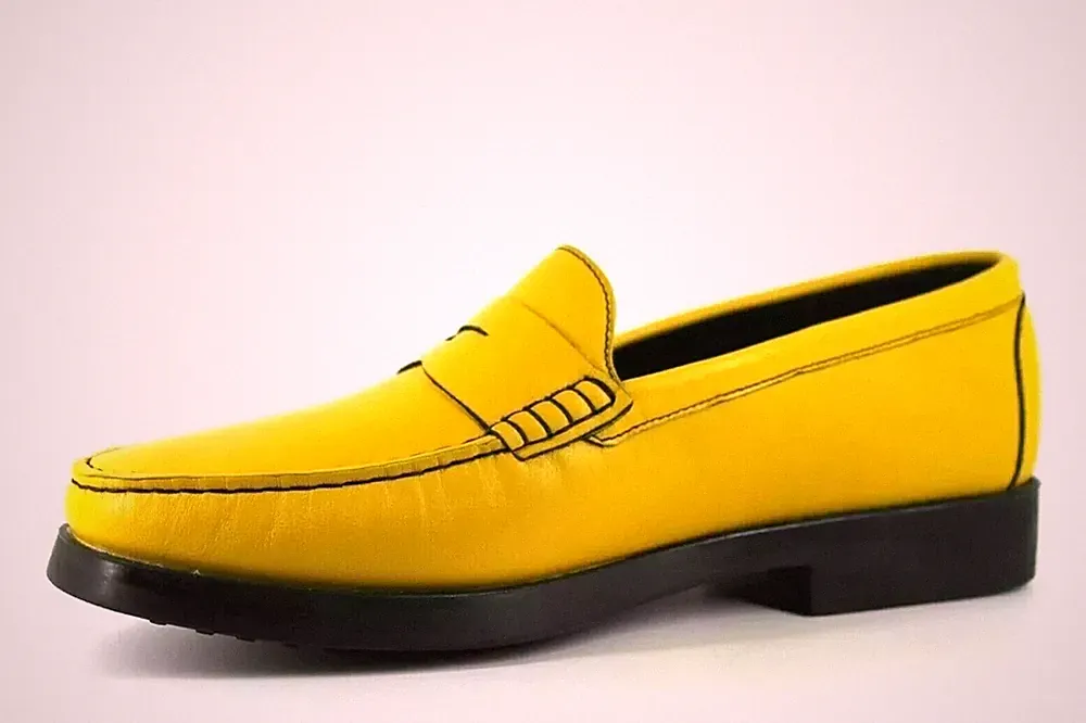 Vittoria Mengoni Damen UK 8 EU 42 Discovery Gelb Leder Halbschuhe Schuhe Flats