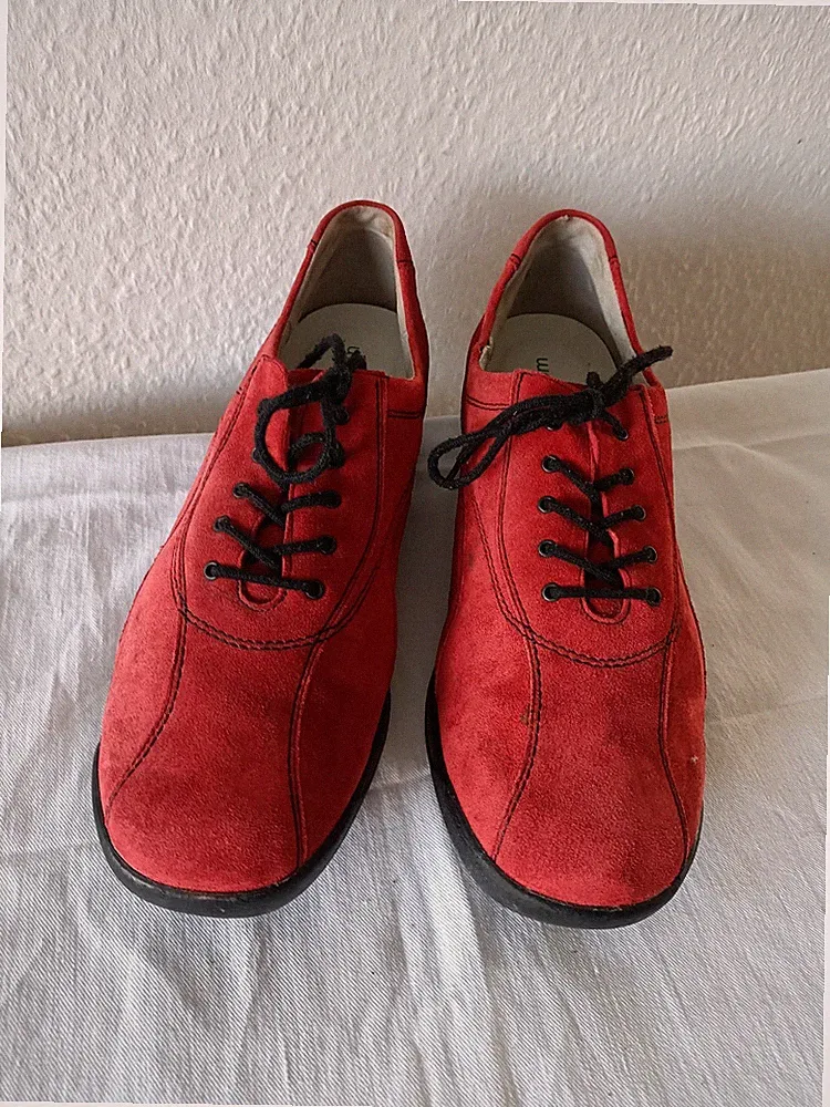 Waldläufer Bequeme Rote Schnürschuhe Loafer Damenschuhe Größe Wildleder 40
