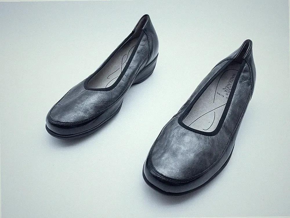 waldläufer Damen Slipper Ballerina Loafer Leder Grau Gr. 40 EU Art. 41842-80