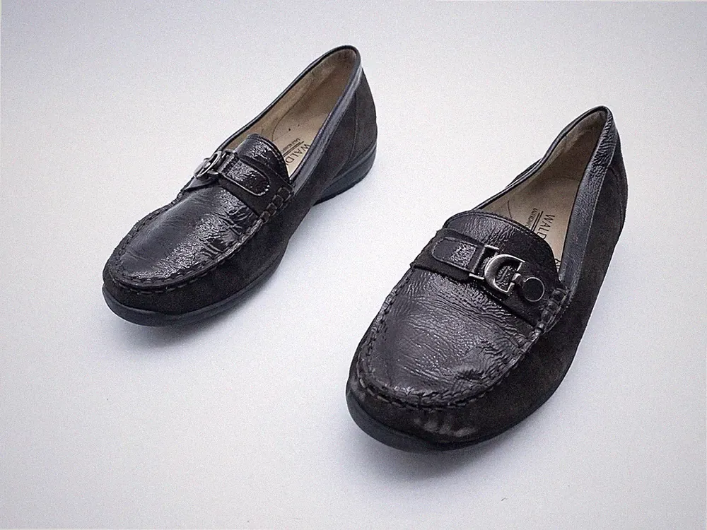 waldläufer Damen Slipper Loafer Halbschuhe Leder Braun Gr. 39 EU Art. 41841-50