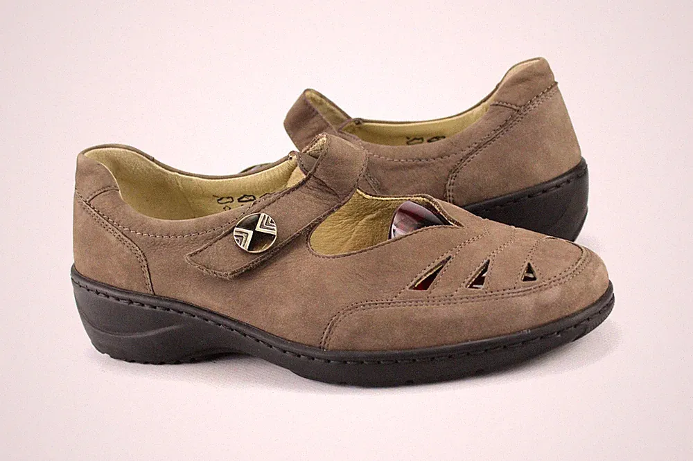 Waldläufer Gr.39 Uk.6 Damen Komfort Slipper Loafers Leder TOP P 851