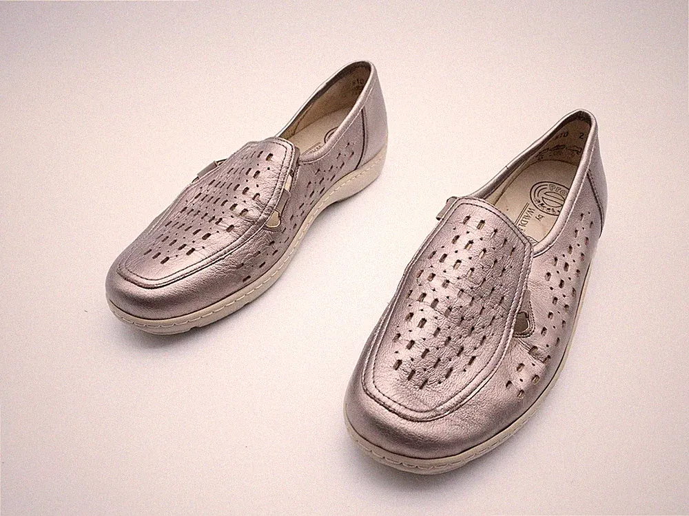 waldläufer Henni Damen Slipper Mokassin Loafer Leder Gold Gr.39 EU Art. 38842-99