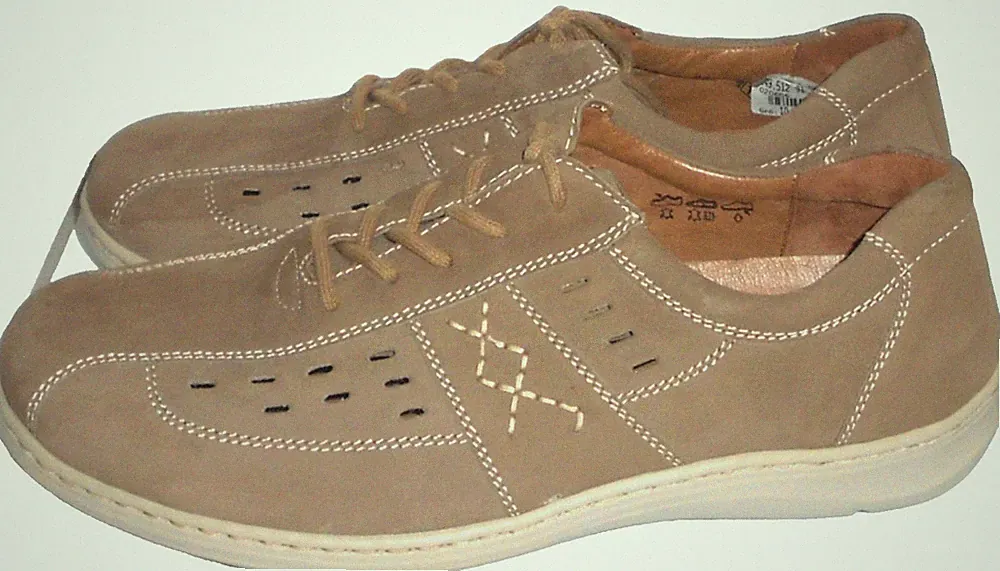 WALDLÄUFER LEDER HERREN SCHUHE 10 Gr.45 BEIGE SNEAKER LOAFER HALBSCHUHE MEN