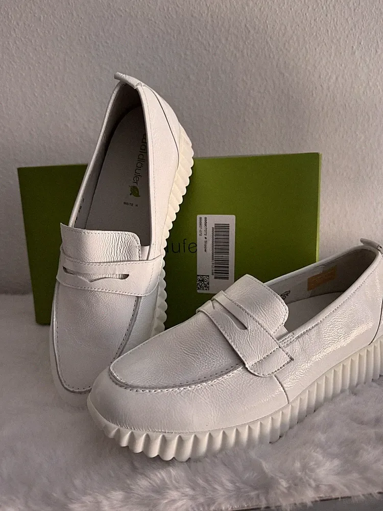Waldläufer Mokassins loafer Slipper 41 weiß